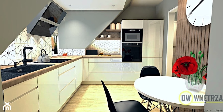 Kawalerka 38 m2 - Kuchnia, styl nowoczesny - zdjęcie od DW Wnętrza