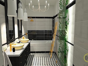 Łazienka w starej kamienicy - Średnia z dwoma umywalkami łazienka, styl glamour - zdjęcie od DW Wnętrza