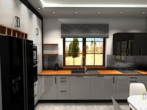 Biel + czarny + drewno - Kuchnia, styl nowoczesny - zdjęcie od DW Wnętrza