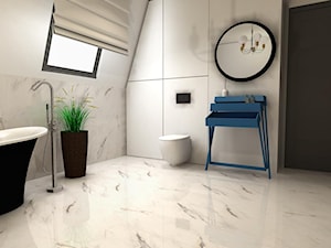 Dom w Wierzbicy - Średnia na poddaszu łazienka z oknem, styl tradycyjny - zdjęcie od AK04-STUDIO- Aleksandra Kwiecień