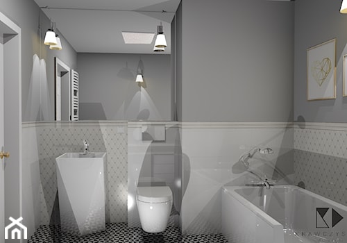 Łazienka w stylu glamour - Średnia bez okna łazienka, styl glamour - zdjęcie od Krawczyszyn-design