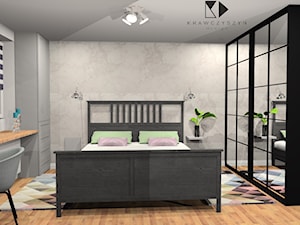 Sypialnia z akcentami stylu industrialnego - zdjęcie od Krawczyszyn-design