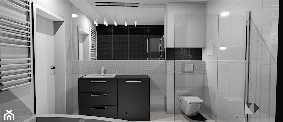 Nowoczesna łazienka Black&White - Łazienka, styl nowoczesny - zdjęcie od Krawczyszyn-design