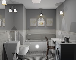 Łazienka w stylu glamour - Mała na poddaszu bez okna z pralką / suszarką z lustrem łazienka, styl g ... - zdjęcie od Krawczyszyn-design - Homebook