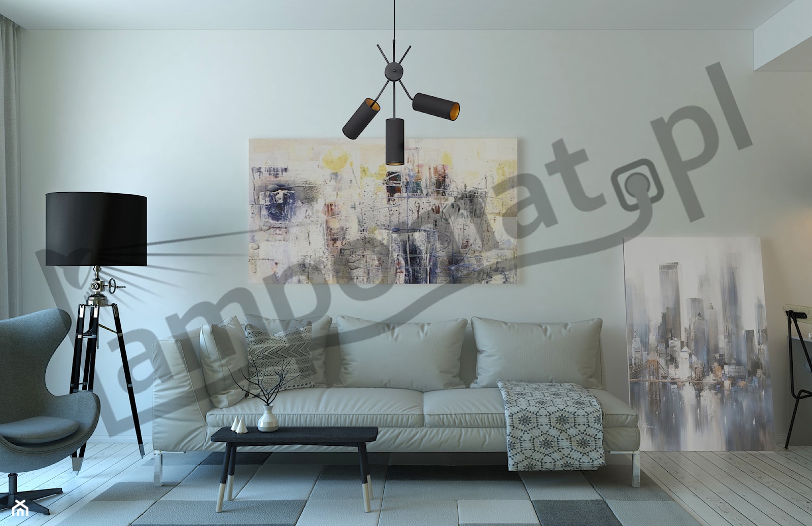 Salon w stylu nowoczesnym z lampami Aldex - zdjęcie od Lampomat - Homebook