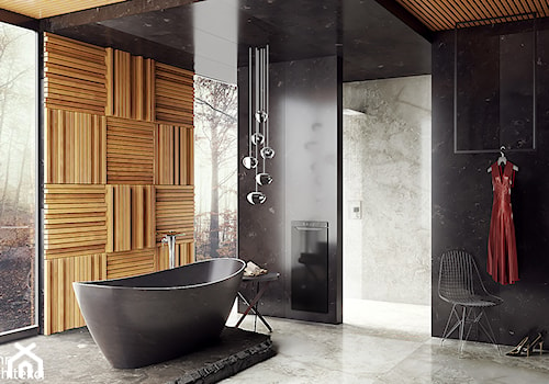 #4 - Średnia z marmurową podłogą łazienka z oknem, styl nowoczesny - zdjęcie od wmn Architekci