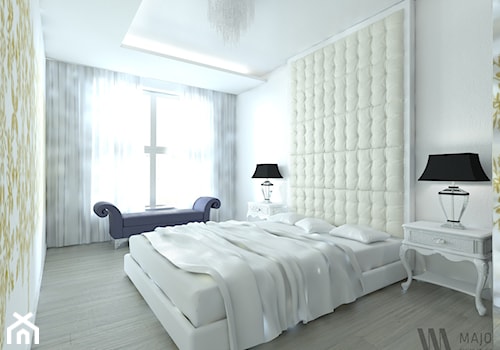 nowoczesny glamour - Średnia biała żółta sypialnia, styl glamour - zdjęcie od Majo Design Studio