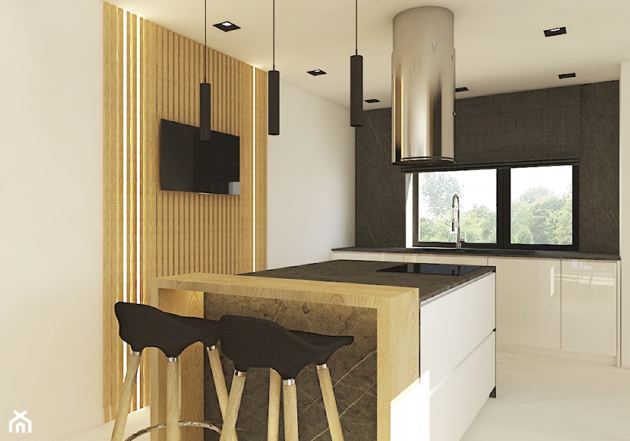 Projekt wnętrz domu jednorodzinnego 90m2 - Kuchnia, styl nowoczesny - zdjęcie od MUW studio