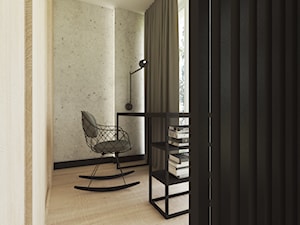 Projekt wnętrz / Warszawa - Małe białe szare biuro, styl nowoczesny - zdjęcie od MUW studio