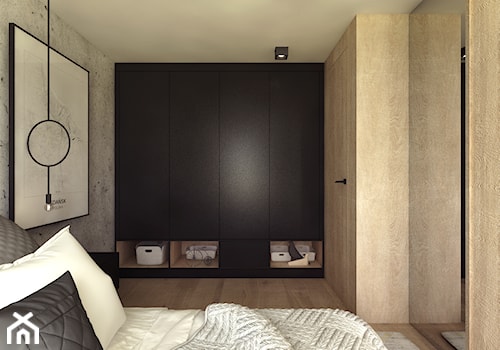 Projekt wnętrz / Warszawa - Mała szara sypialnia, styl nowoczesny - zdjęcie od MUW studio