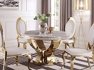 Stół okrągły do jadalni złoty Davson Gold - zdjęcie od BellaCasa.co