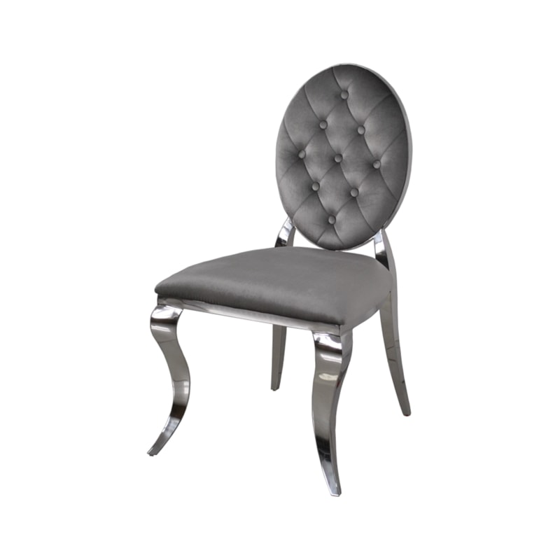 Krzesło Ludwik II Dark Grey Buttons - krzesło pikowane od BellaCasa.co - zdjęcie od BellaCasa.co