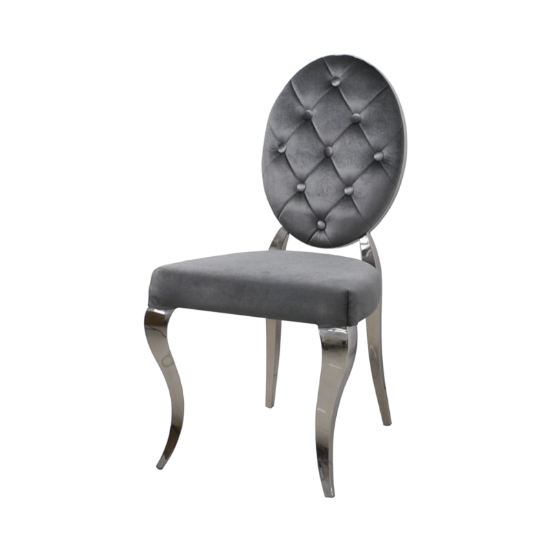 Krzesło glamour Leonardo Dark Grey - krzesło pikowane guzikami - zdjęcie od BellaCasa.co