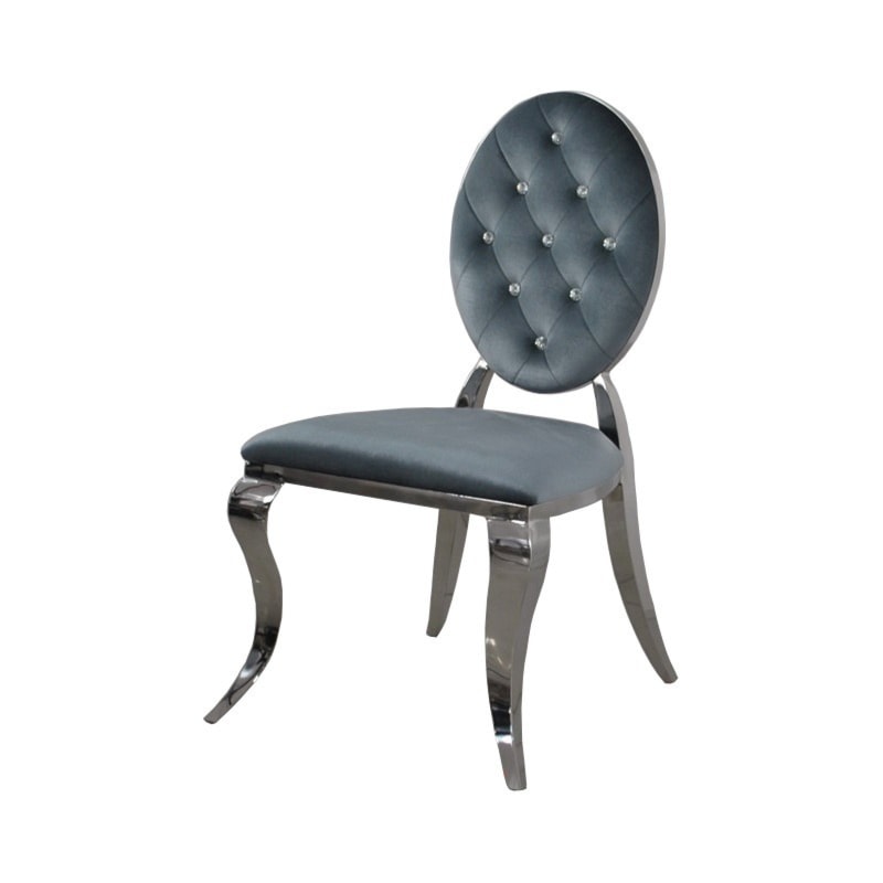 Pikowane krzesło glamoue Ludwik II Dark Grey Crystals - zdjęcie od BellaCasa.co - Homebook