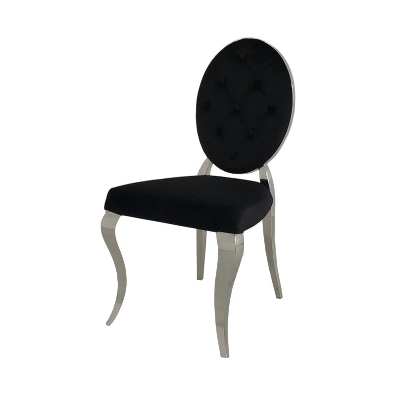 Krzesło glamour Leonardo Black - krzesło pikowane guzikami - zdjęcie od BellaCasa.co