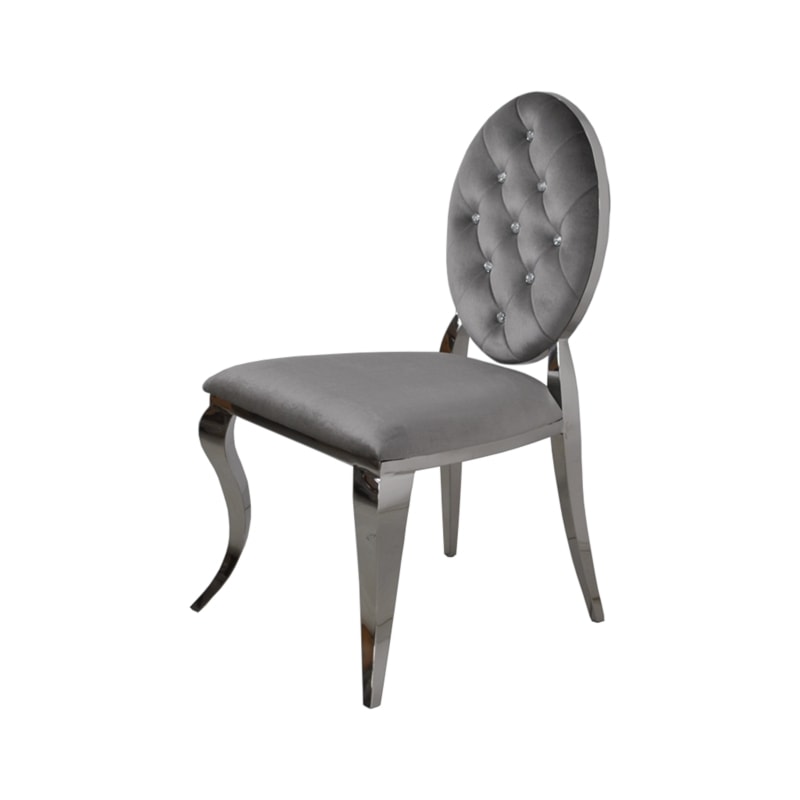 Krzesło Ludwik II Dark Grey Crystals - krzesło pikowane od BellaCasa.co - zdjęcie od BellaCasa.co - Homebook