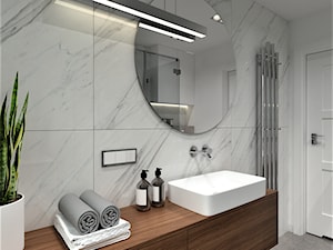 MARMUROWA ŁAZIENKA - Średnia bez okna z lustrem z punktowym oświetleniem łazienka, styl nowoczesny - zdjęcie od BDWstudio