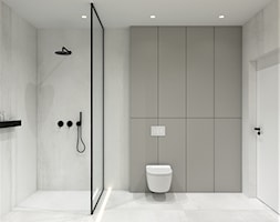 Kaszmirowa łazienka z czarnymi akcentami - zdjęcie od BDWstudio - Homebook
