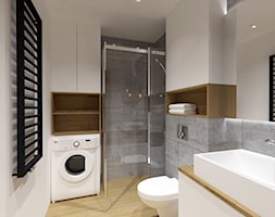 KRAŃCOWA LUBLIN - Mała na poddaszu bez okna z pralką / suszarką łazienka, styl nowoczesny - zdjęcie od BDWstudio - Homebook