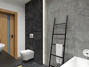 DOM W FIRLEJU - Średnia bez okna z marmurową podłogą z punktowym oświetleniem łazienka, styl nowoczesny - zdjęcie od BDWstudio