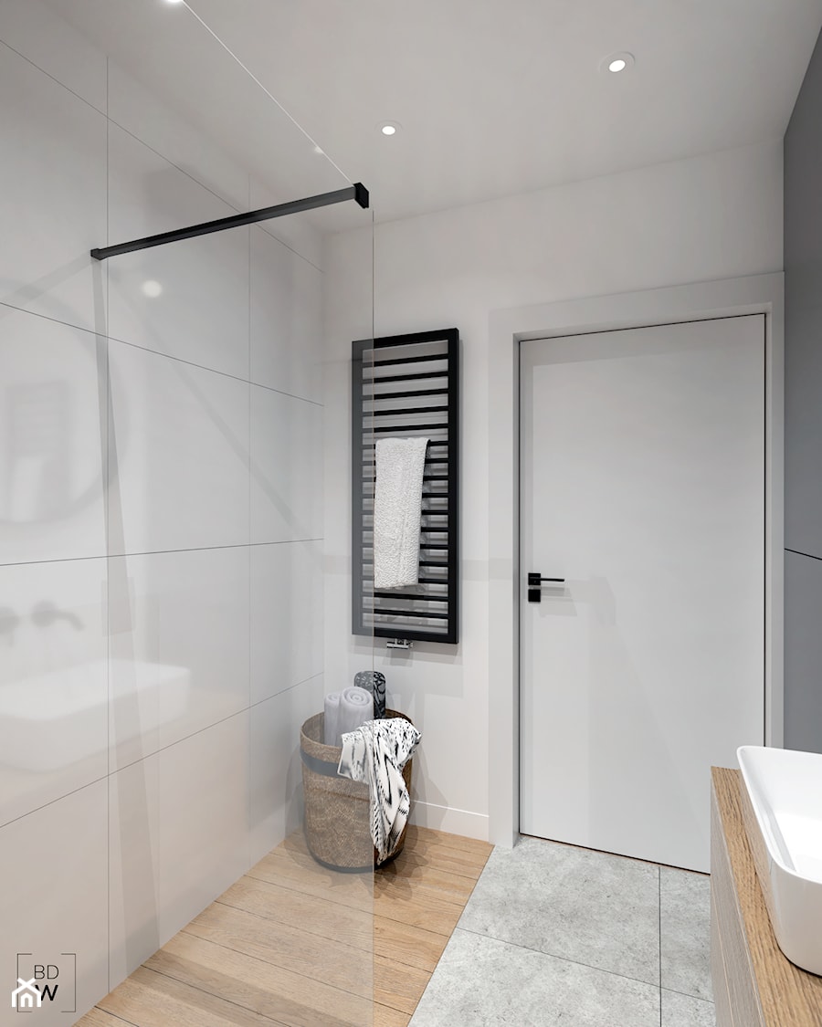 Mieszkanie na Odolanach - Mała bez okna z punktowym oświetleniem łazienka, styl minimalistyczny - zdjęcie od BDWstudio