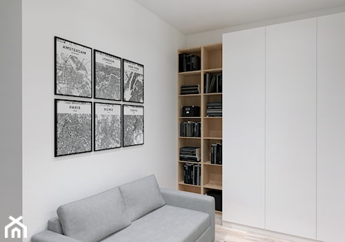 Mieszkanie na Odolanach - Mała biała sypialnia, styl skandynawski - zdjęcie od BDWstudio