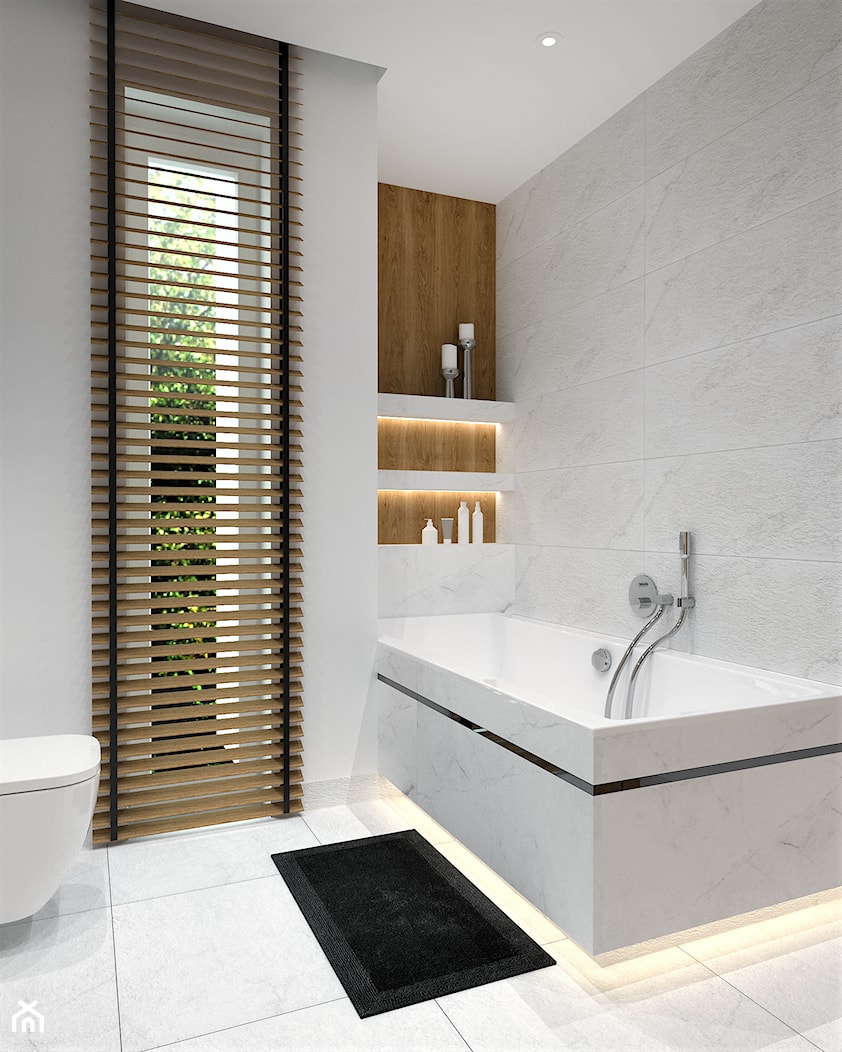 Duża jasna łazienka z wanną - zdjęcie od BDWstudio - Homebook