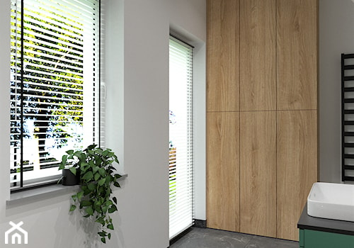 DOM POD WROCŁAWIEM - Średnia z punktowym oświetleniem łazienka z oknem, styl nowoczesny - zdjęcie od BDWstudio