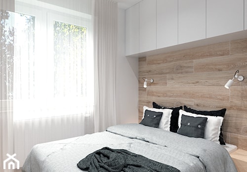 Mieszkanie na Odolanach - Mała biała sypialnia, styl skandynawski - zdjęcie od BDWstudio