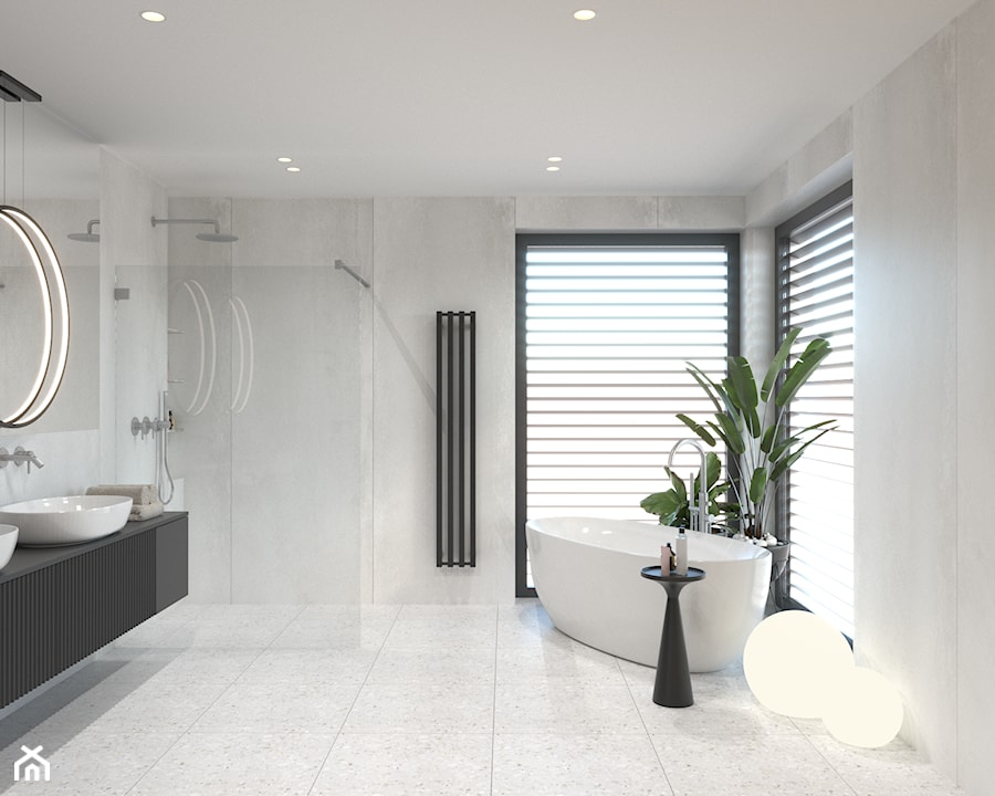 Salon kąpielowy z wanną wolnostojącą - zdjęcie od BDWstudio