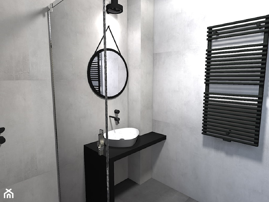 dom w Luboniu - Mała łazienka, styl industrialny - zdjęcie od Kara design. Pracownia projektowa Karolina Pruszewicz