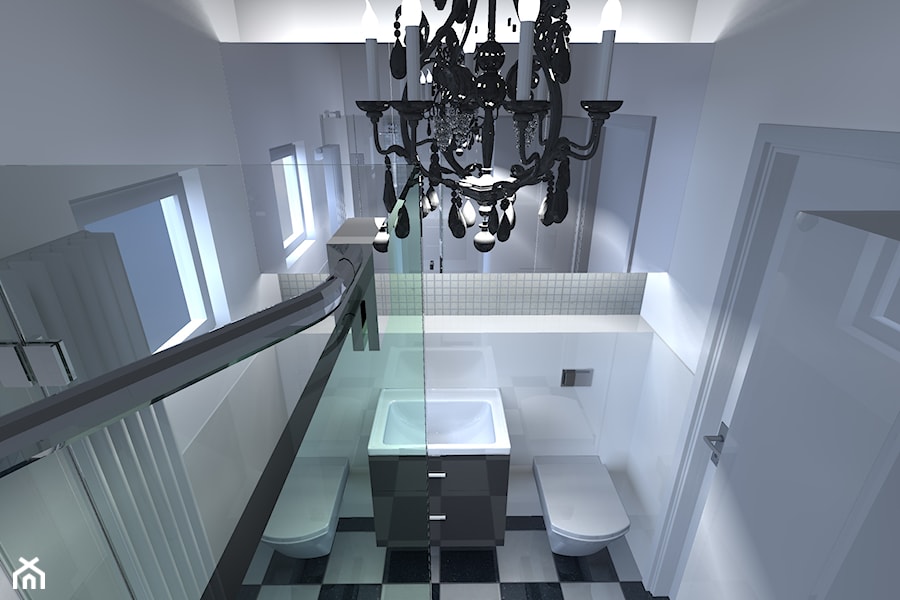 łazienka czarno-biała - zdjęcie od Kara design. Pracownia projektowa Karolina Pruszewicz