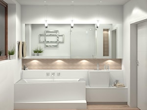 Projekt wnętrza mieszkania 99m2 - Średnia łazienka z oknem, styl nowoczesny - zdjęcie od m.design