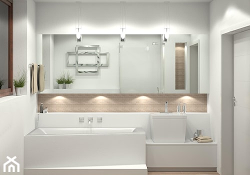 Projekt wnętrza mieszkania 99m2 - Średnia łazienka z oknem, styl nowoczesny - zdjęcie od m.design