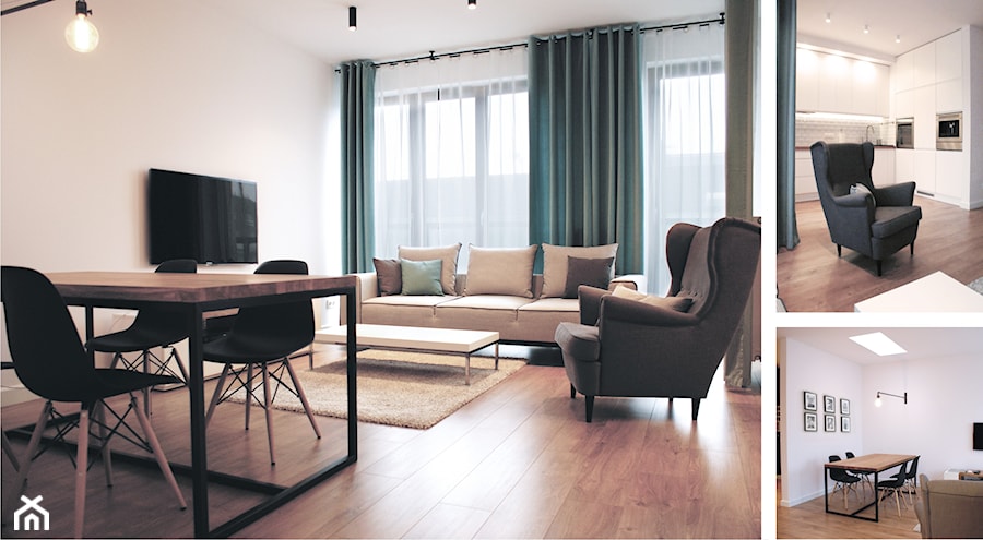 Projekt wnętrza mieszkania 73,8 m2 - Salon, styl skandynawski - zdjęcie od m.design