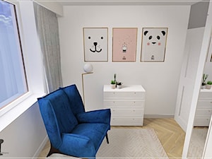 Dwupoziomowe mieszkanie w Rumi - Średni biały szary pokój dziecka dla dziecka dla dziewczynki, styl tradycyjny - zdjęcie od Beton i Drewno - Studio Projektowania Wnętrz