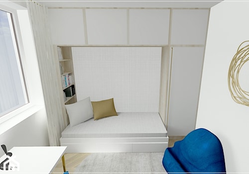 Dwupoziomowe mieszkanie w Rumi - Mały biały szary pokój dziecka dla dziecka dla nastolatka dla chłopca dla dziewczynki, styl tradycyjny - zdjęcie od Beton i Drewno - Studio Projektowania Wnętrz
