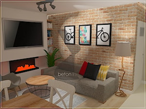 Mieszkanie Gdańsk Jasień - Salon, styl skandynawski - zdjęcie od Beton i Drewno - Studio Projektowania Wnętrz