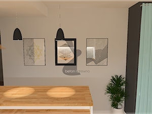 Mieszkanie Malbork - Średnia beżowa szara jadalnia jako osobne pomieszczenie, styl skandynawski - zdjęcie od Beton i Drewno - Studio Projektowania Wnętrz