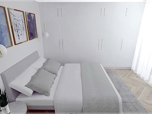 Dwupoziomowe mieszkanie w Rumi - Mała biała sypialnia, styl tradycyjny - zdjęcie od Beton i Drewno - Studio Projektowania Wnętrz