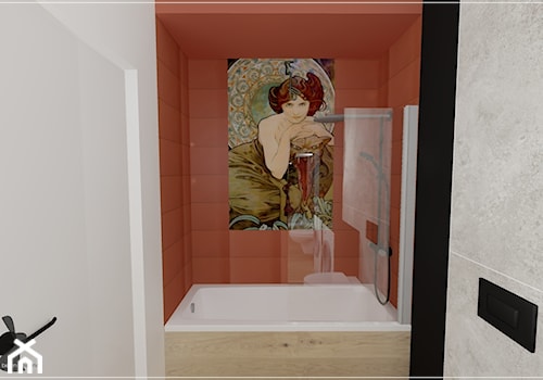Poddasze w Rumi - Mała na poddaszu bez okna łazienka, styl nowoczesny - zdjęcie od Beton i Drewno - Studio Projektowania Wnętrz