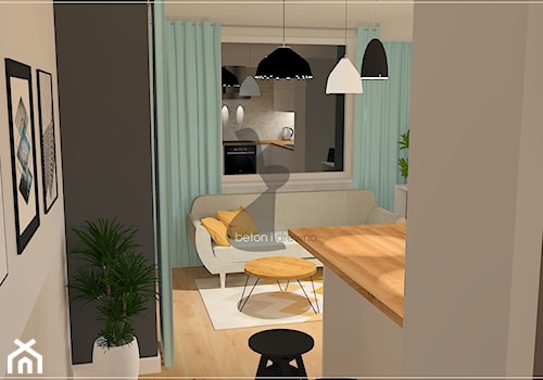 Mieszkanie Malbork - Salon, styl skandynawski - zdjęcie od Beton i Drewno - Studio Projektowania Wnętrz