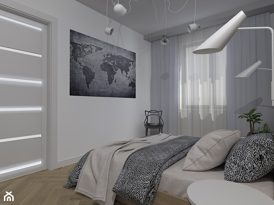 Mieszkanie Ostróda - Średnia biała sypialnia, styl nowoczesny - zdjęcie od Celine