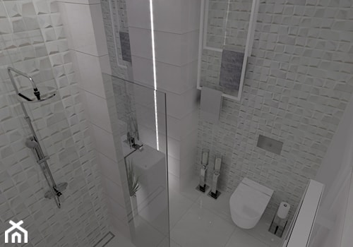Apartament Iława - Mała na poddaszu bez okna łazienka, styl nowoczesny - zdjęcie od Celine
