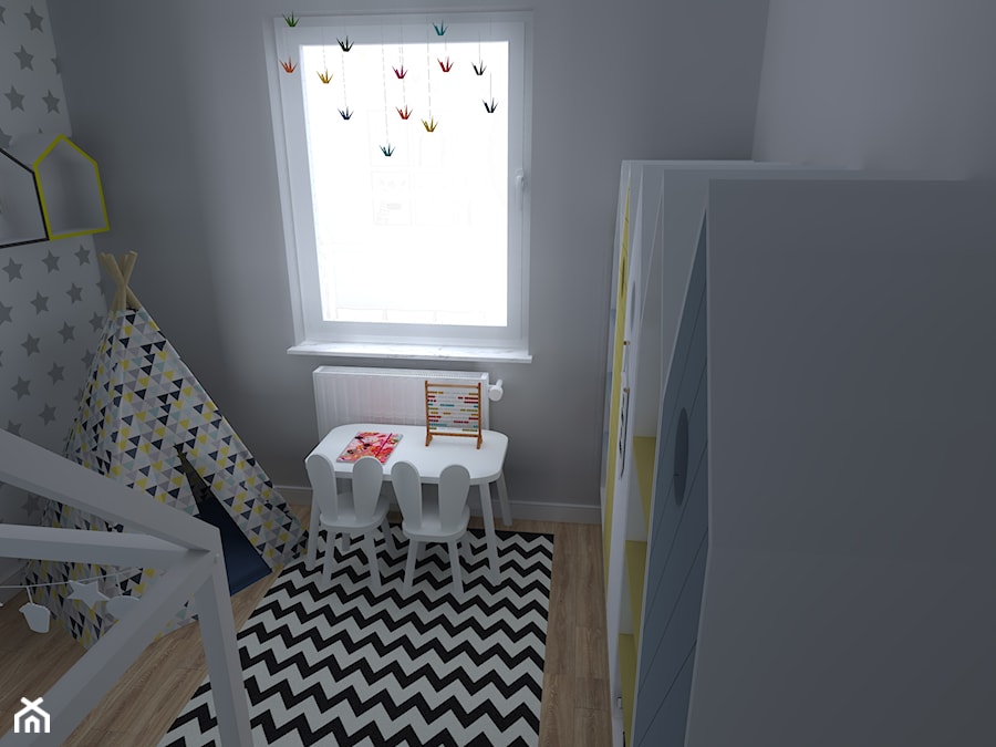 Apartament Iława - Mały szary pokój dziecka dla dziecka dla chłopca dla dziewczynki, styl nowoczesny - zdjęcie od Celine