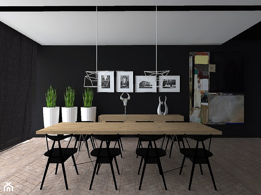 Apartament - Średnia czarna jadalnia jako osobne pomieszczenie, styl nowoczesny - zdjęcie od Celine