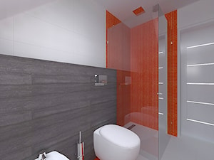 Łazienka pomarańczowo szara - Łazienka, styl nowoczesny - zdjęcie od Celine