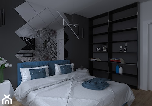 Apartament Iława - Średnia biała czarna sypialnia, styl nowoczesny - zdjęcie od Celine