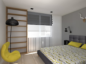 Industrialnie - Mała szara sypialnia, styl industrialny - zdjęcie od Celine