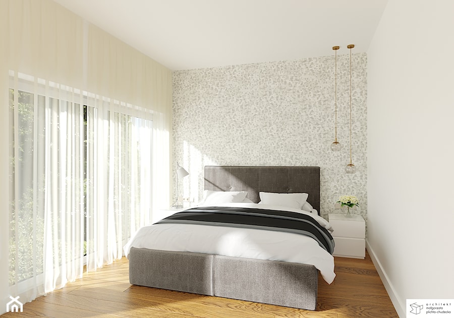 Minimalistyczna sypialnia - zdjęcie od FORMA architekt małgorzata plichta-chudecka